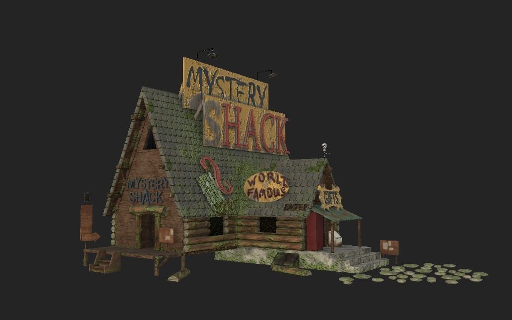 Mystery Shack from cartoon Gravity Falls Low-poly 3D model_11