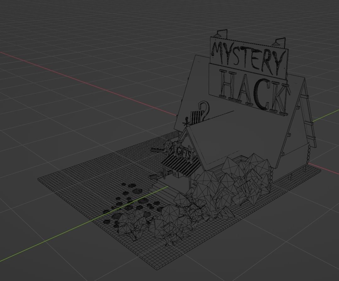 Mystery Shack from cartoon Gravity Falls Low-poly 3D model_9