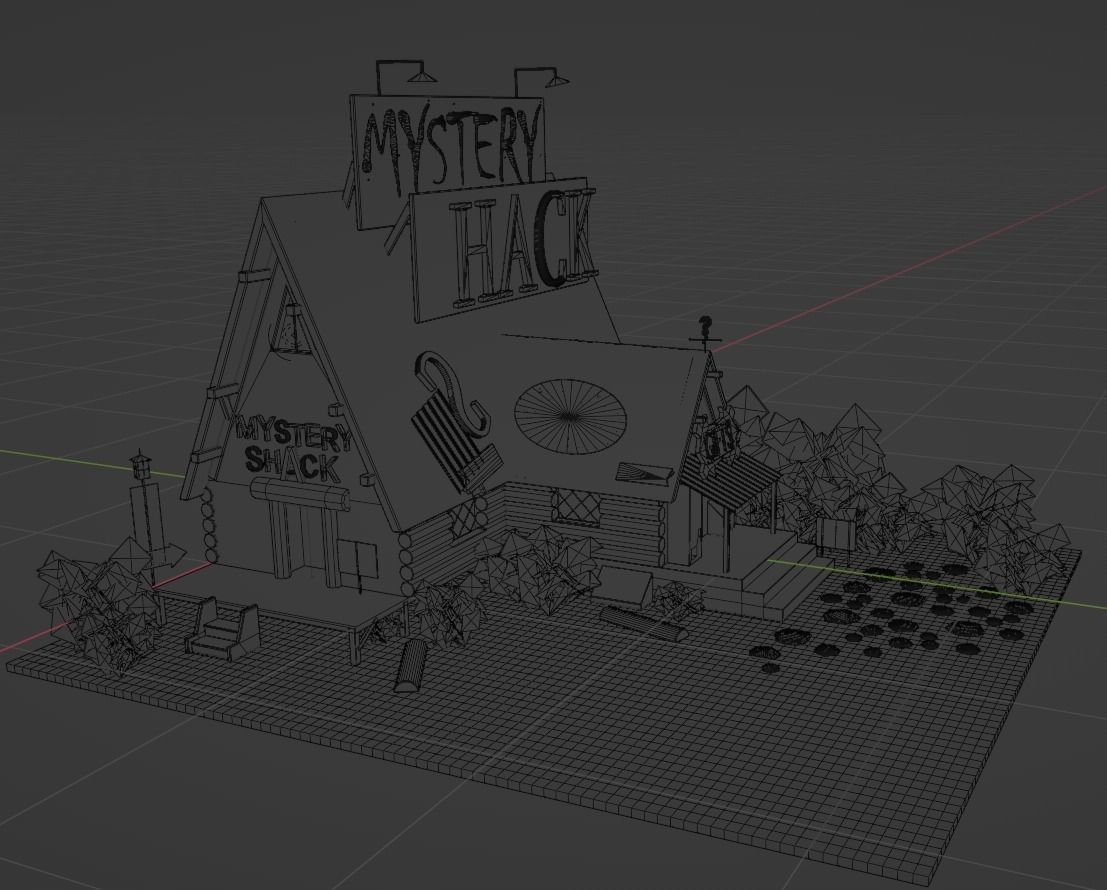 Mystery Shack from cartoon Gravity Falls Low-poly 3D model_8