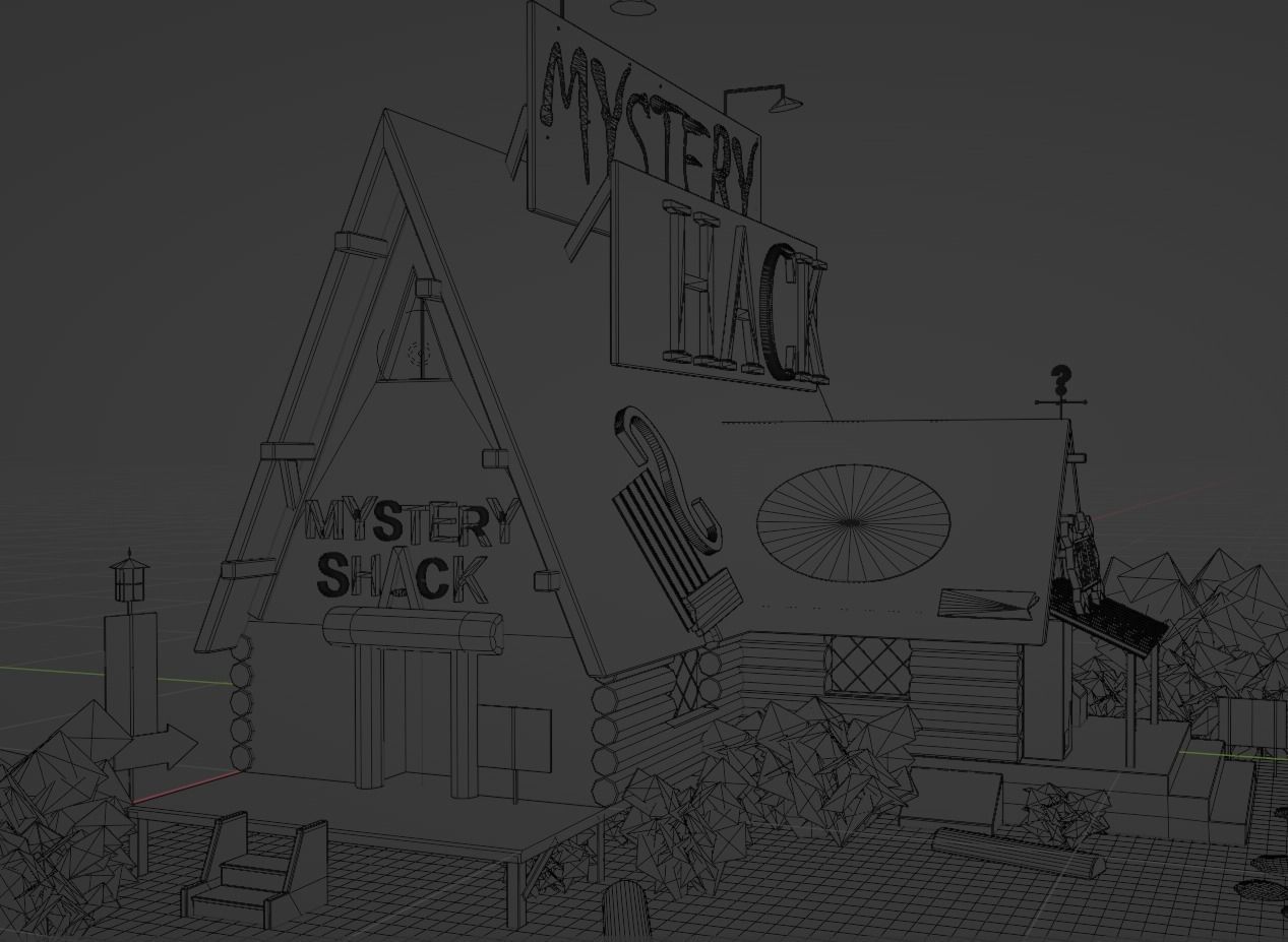 Mystery Shack from cartoon Gravity Falls Low-poly 3D model_10