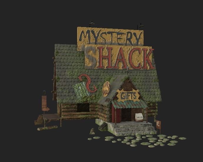 Mystery Shack from cartoon Gravity Falls Low-poly 3D model_12