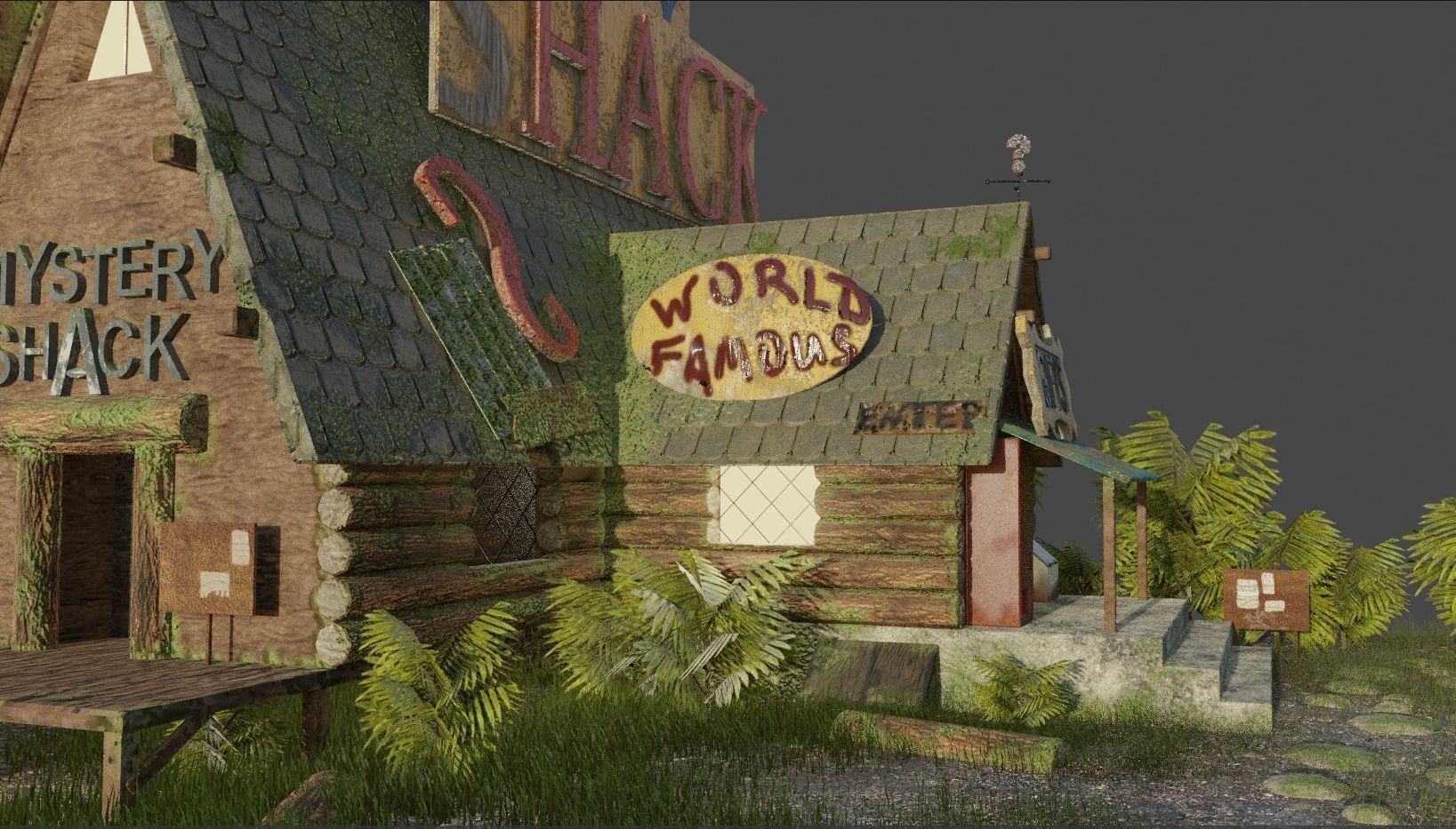 Mystery Shack from cartoon Gravity Falls Low-poly 3D model_6