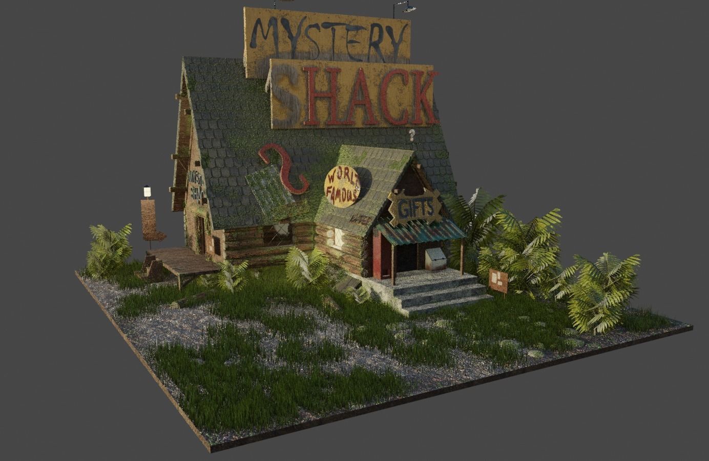 Mystery Shack from cartoon Gravity Falls Low-poly 3D model_3