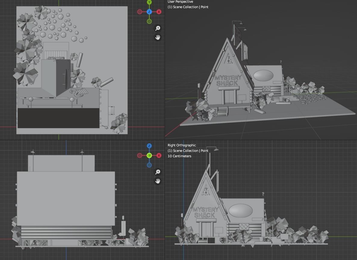 Mystery Shack from cartoon Gravity Falls Low-poly 3D model_7