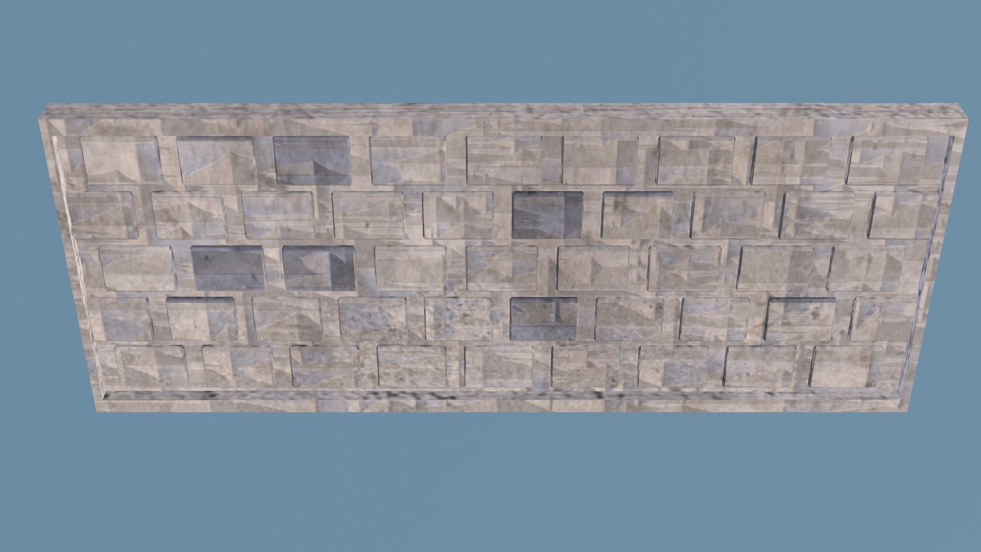 reinforced concrete fence Low-poly 3D model_1