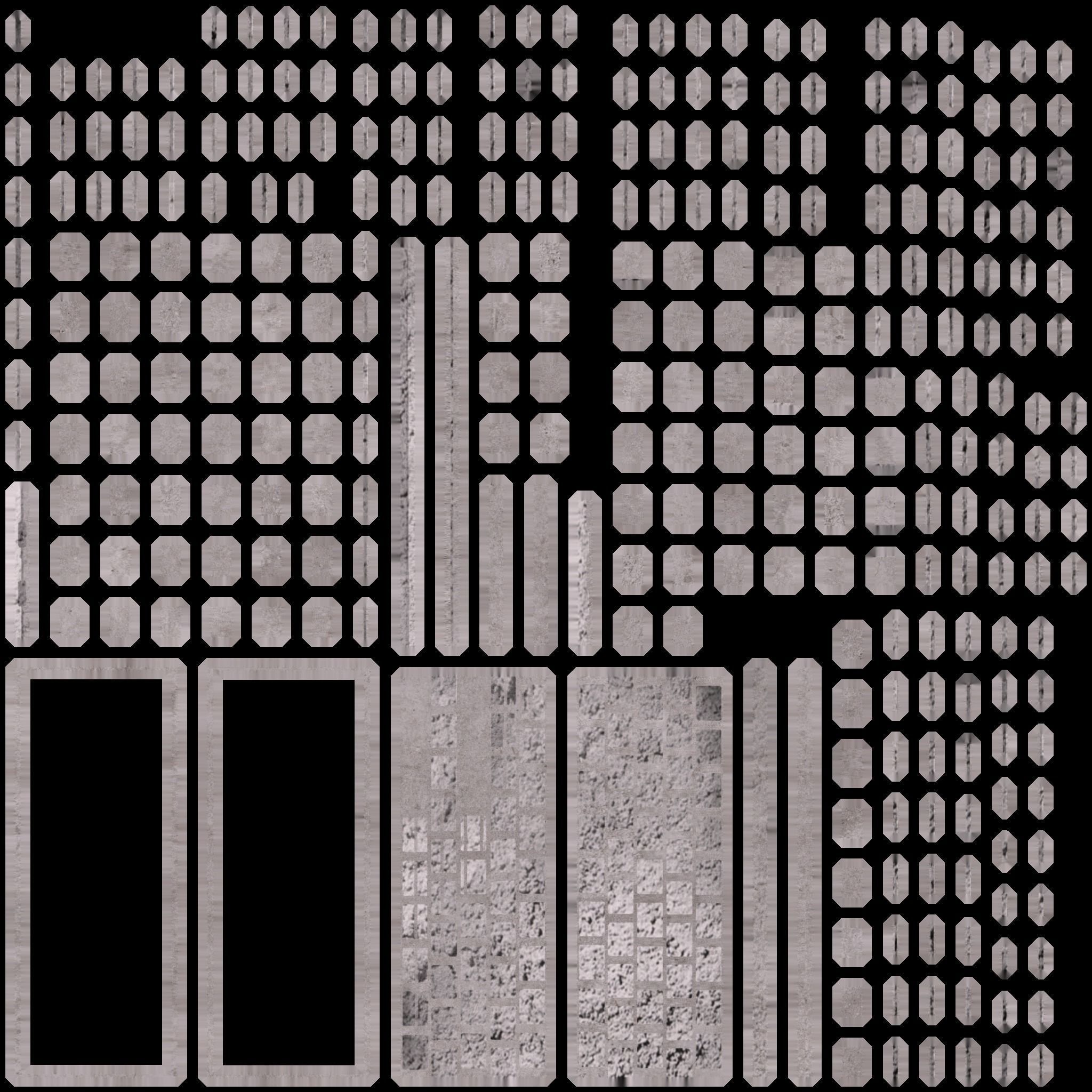 reinforced concrete fence Low-poly 3D model_9