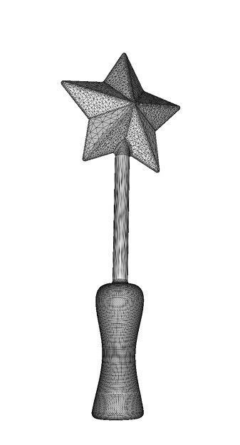 Kids Magic Wand Low-poly 3D model_2