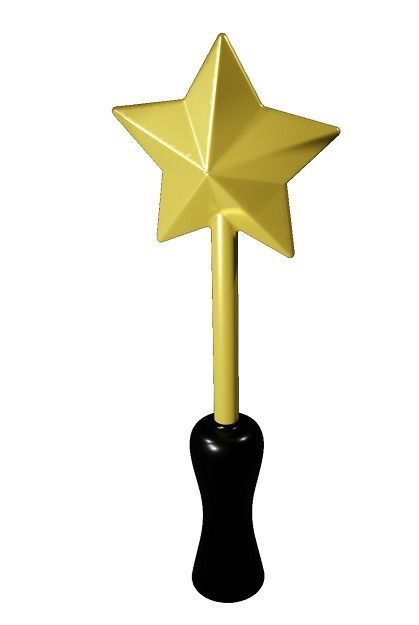 Kids Magic Wand Low-poly 3D model_1