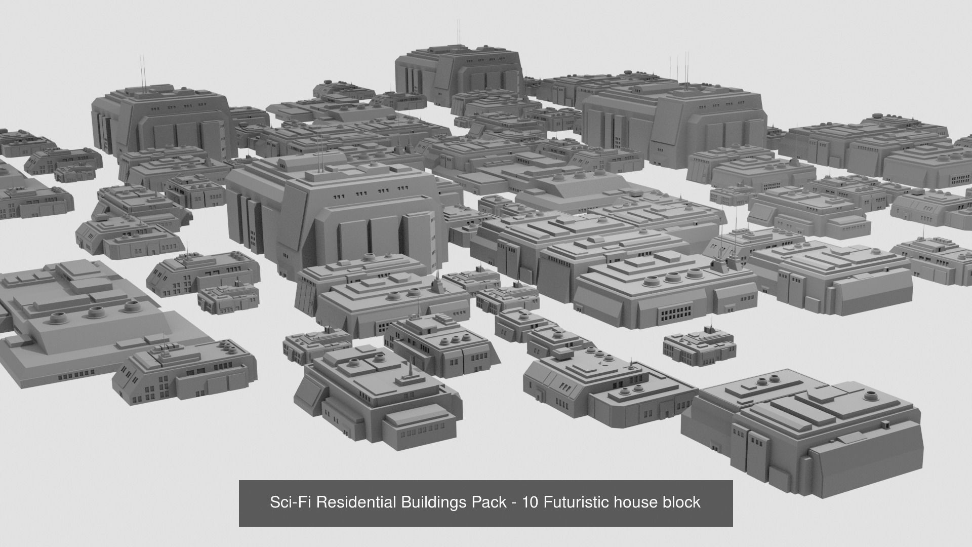 Sci-Fi Buildings and Skycrapers - 63 Models 3D Model Collection_4