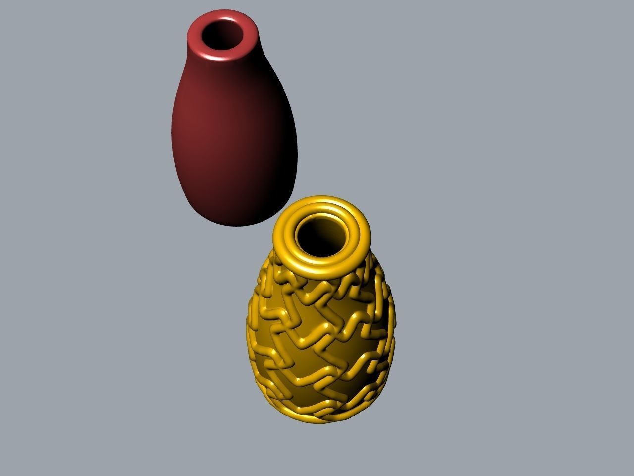 Textured plain flower vases stl files verified 3D print model_7