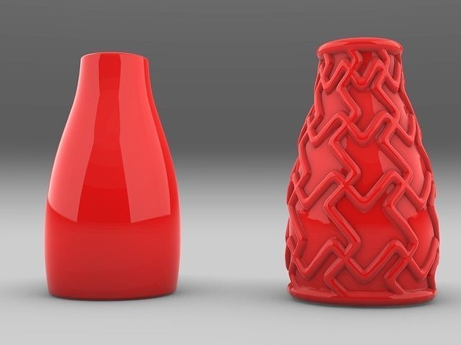Textured plain flower vases stl files verified 3D print model
