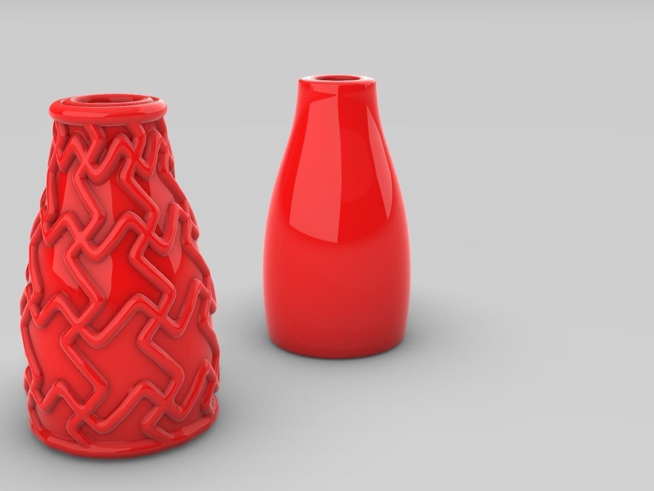 Textured plain flower vases stl files verified 3D print model_14