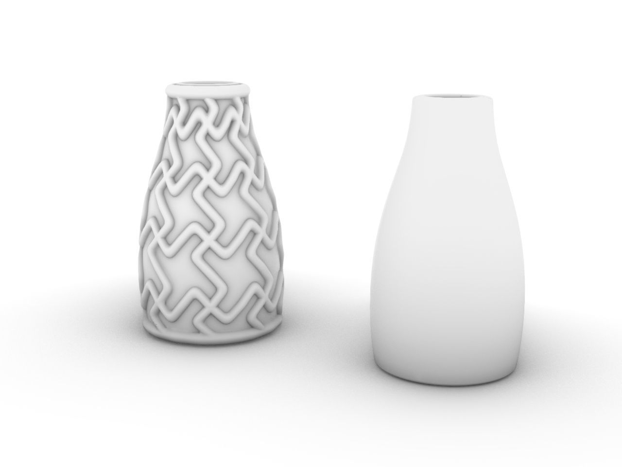 Textured plain flower vases stl files verified 3D print model_15