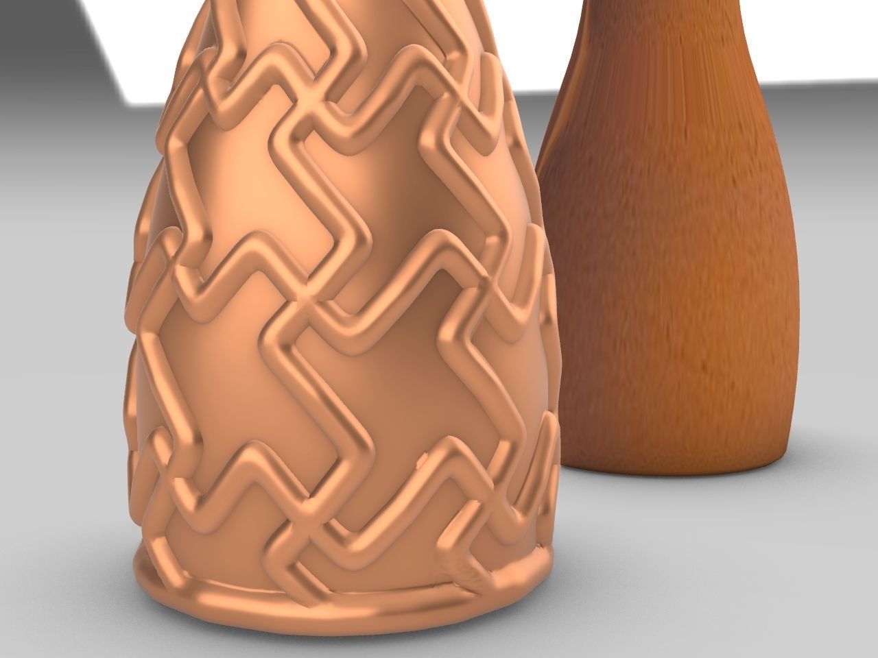 Textured plain flower vases stl files verified 3D print model_6