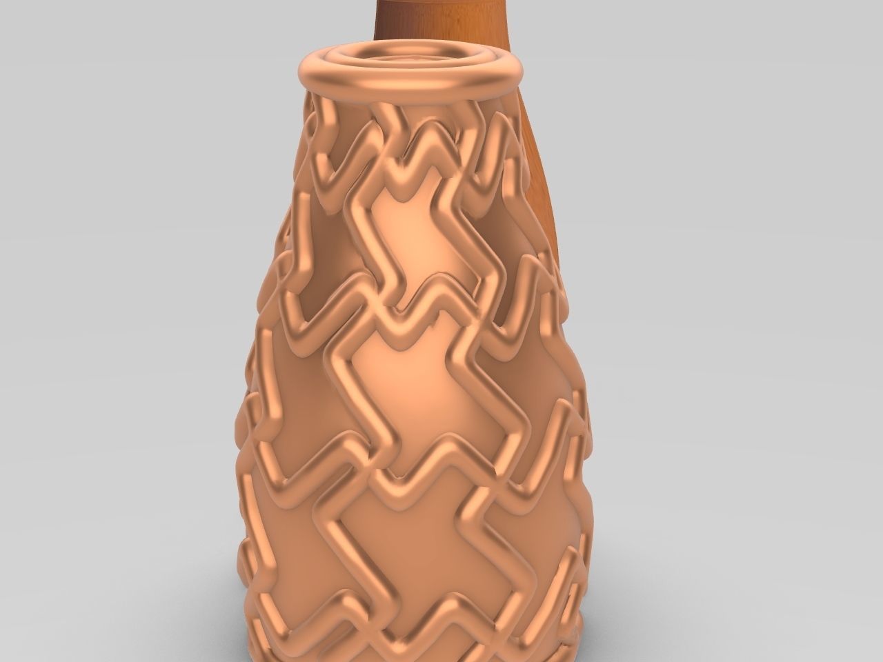 Textured plain flower vases stl files verified 3D print model_2