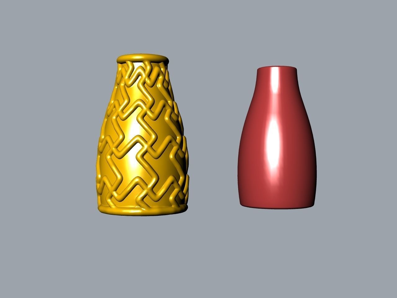 Textured plain flower vases stl files verified 3D print model_3