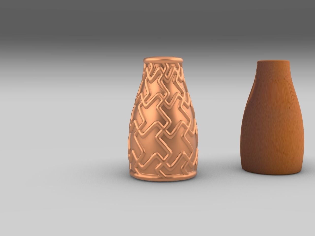 Textured plain flower vases stl files verified 3D print model_8