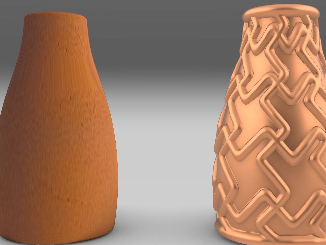 Textured plain flower vases stl files verified 3D print model_13