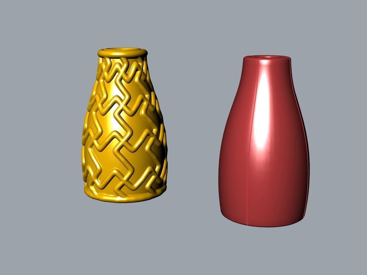 Textured plain flower vases stl files verified 3D print model_16