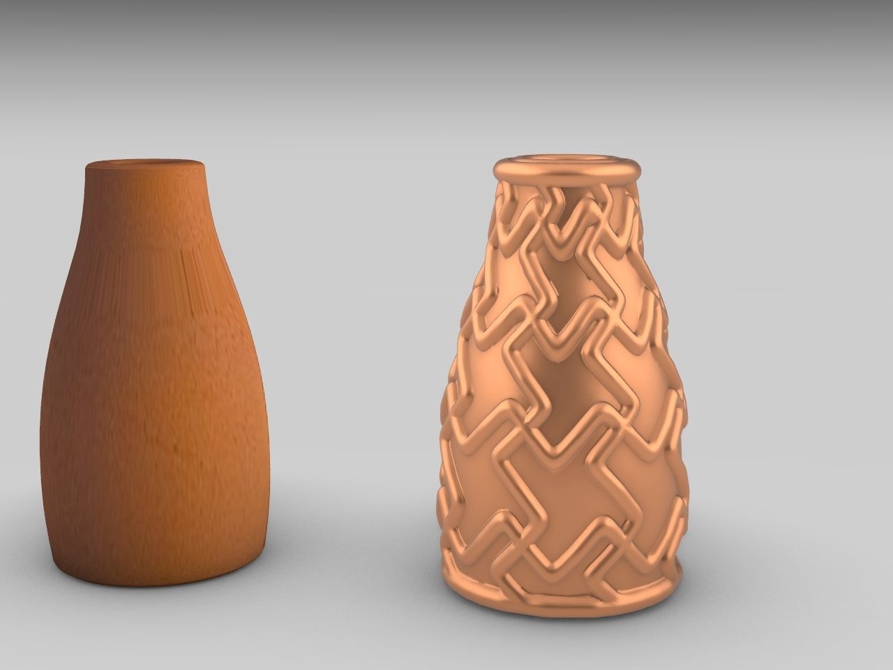 Textured plain flower vases stl files verified 3D print model_4