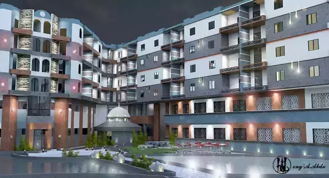 Exterior hotel and tourist village and shop mall