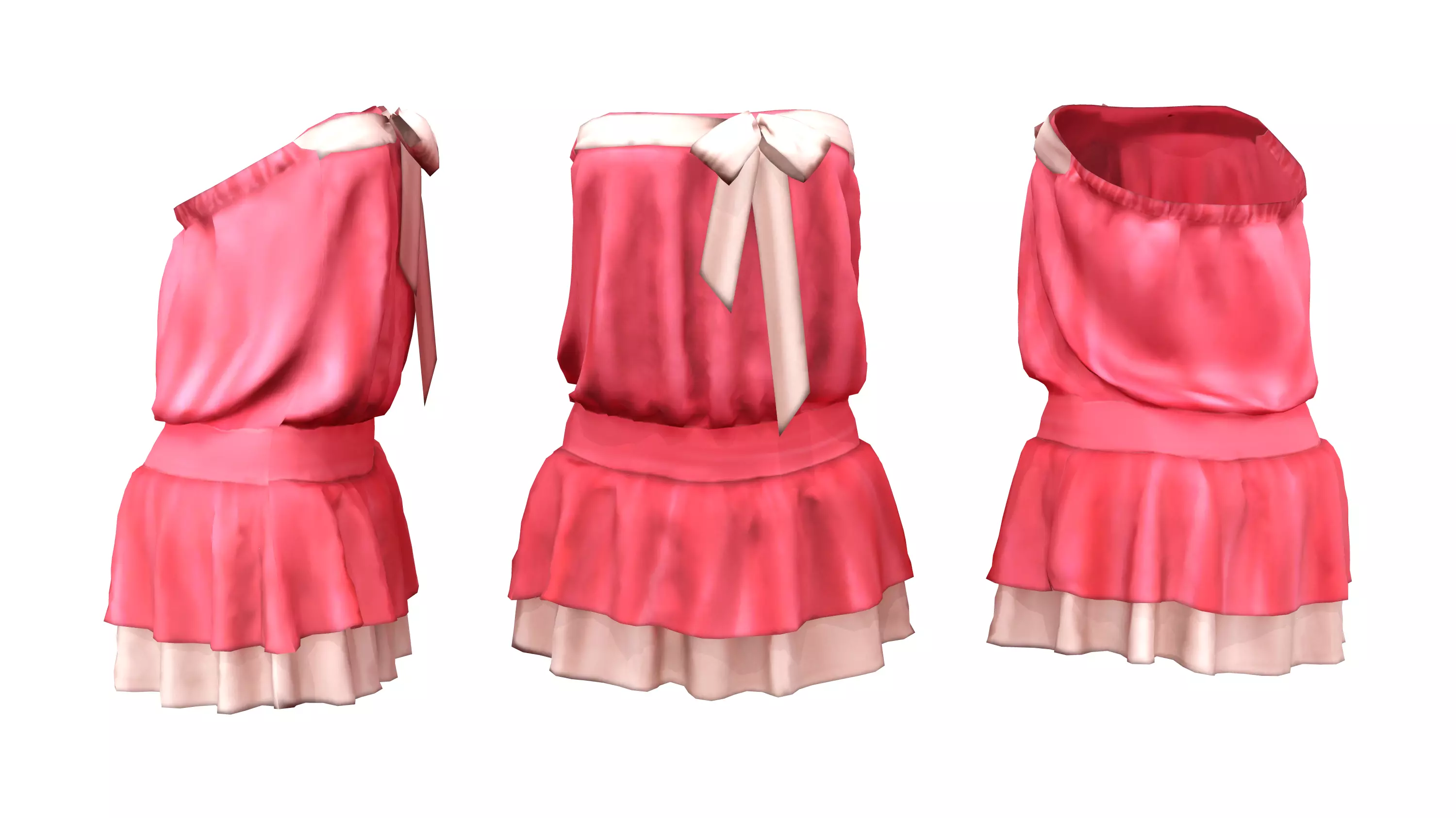 Strapless Candy Dress Low-poly 3D model