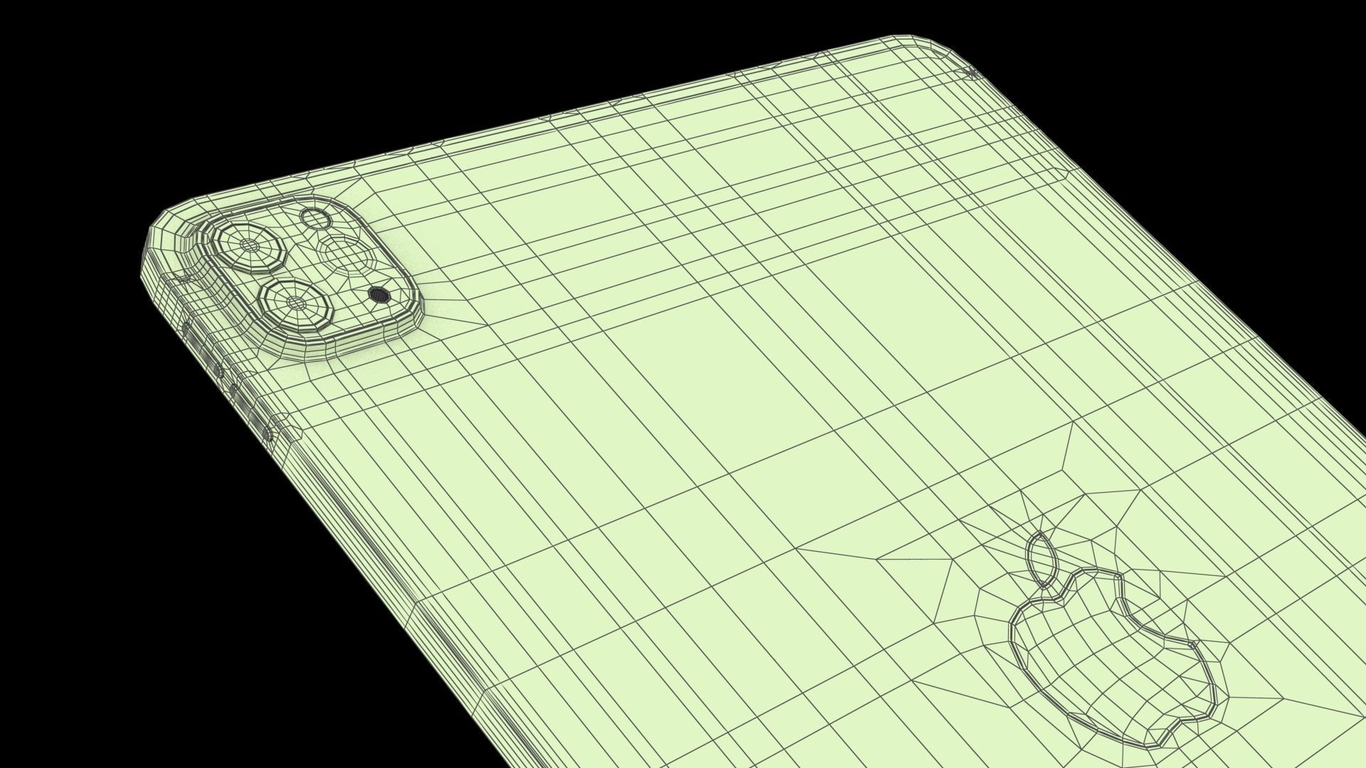 Apple iPad Pro 11 2021 Space Gray with Pencil Low-poly 3D model_30