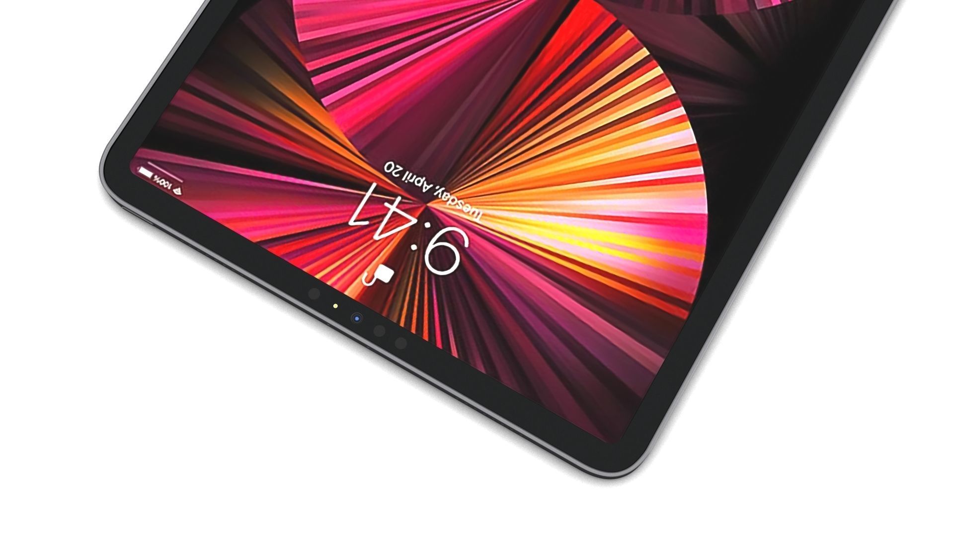 Apple iPad Pro 11 2021 Space Gray with Pencil Low-poly 3D model_8