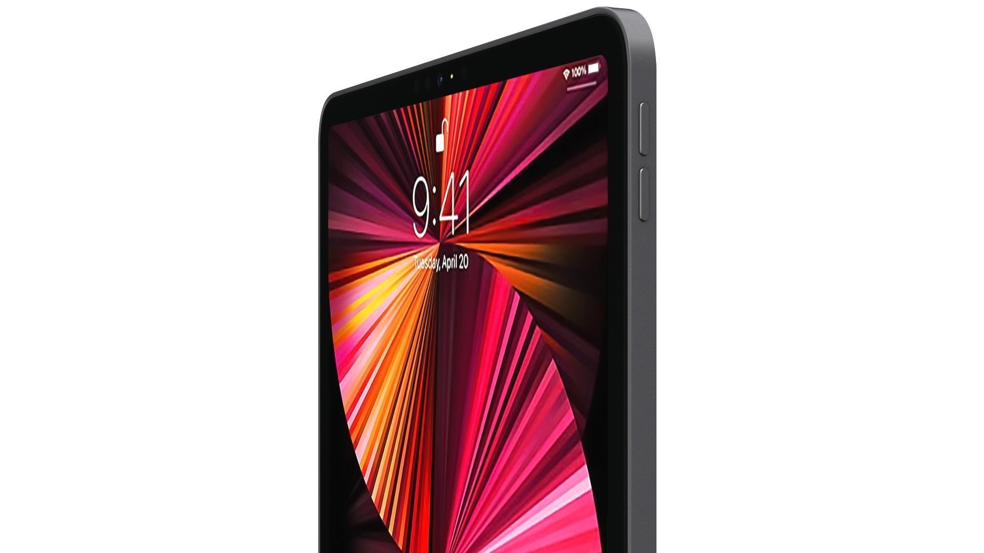 Apple iPad Pro 11 2021 Space Gray with Pencil Low-poly 3D model_14