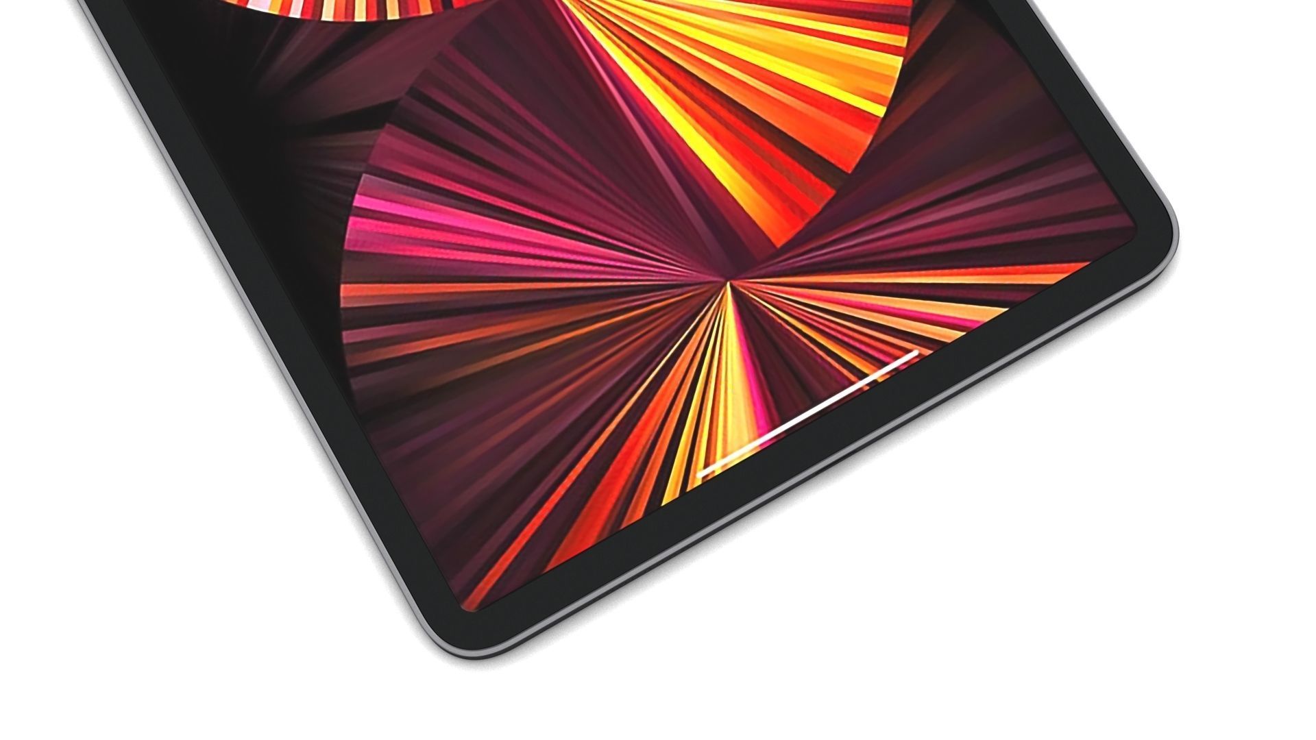 Apple iPad Pro 11 2021 Space Gray with Pencil Low-poly 3D model_9