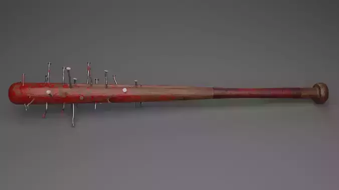 Baseball Bat with Nails and Blood