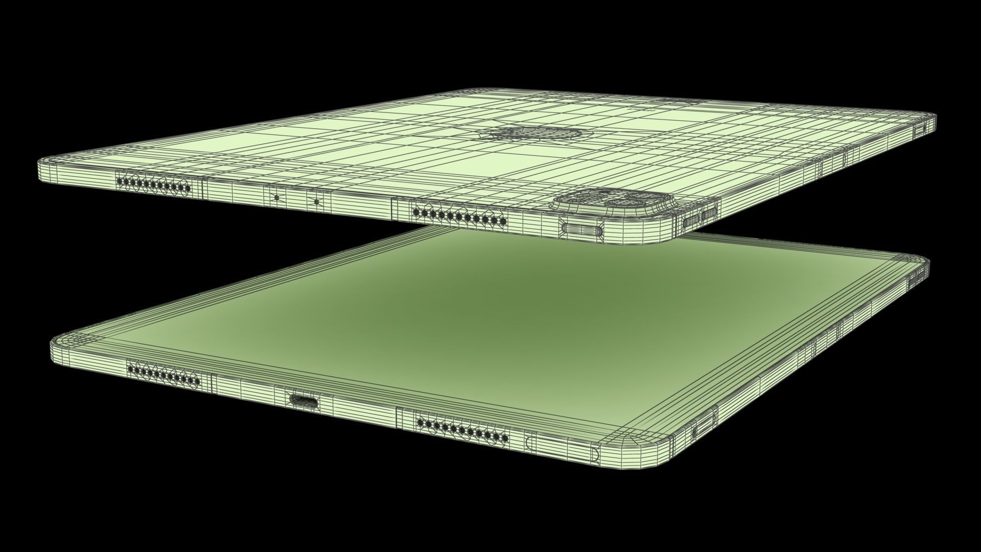 Apple iPad Pro 12-9 2021 All Colors with pencil Low-poly 3D model_42