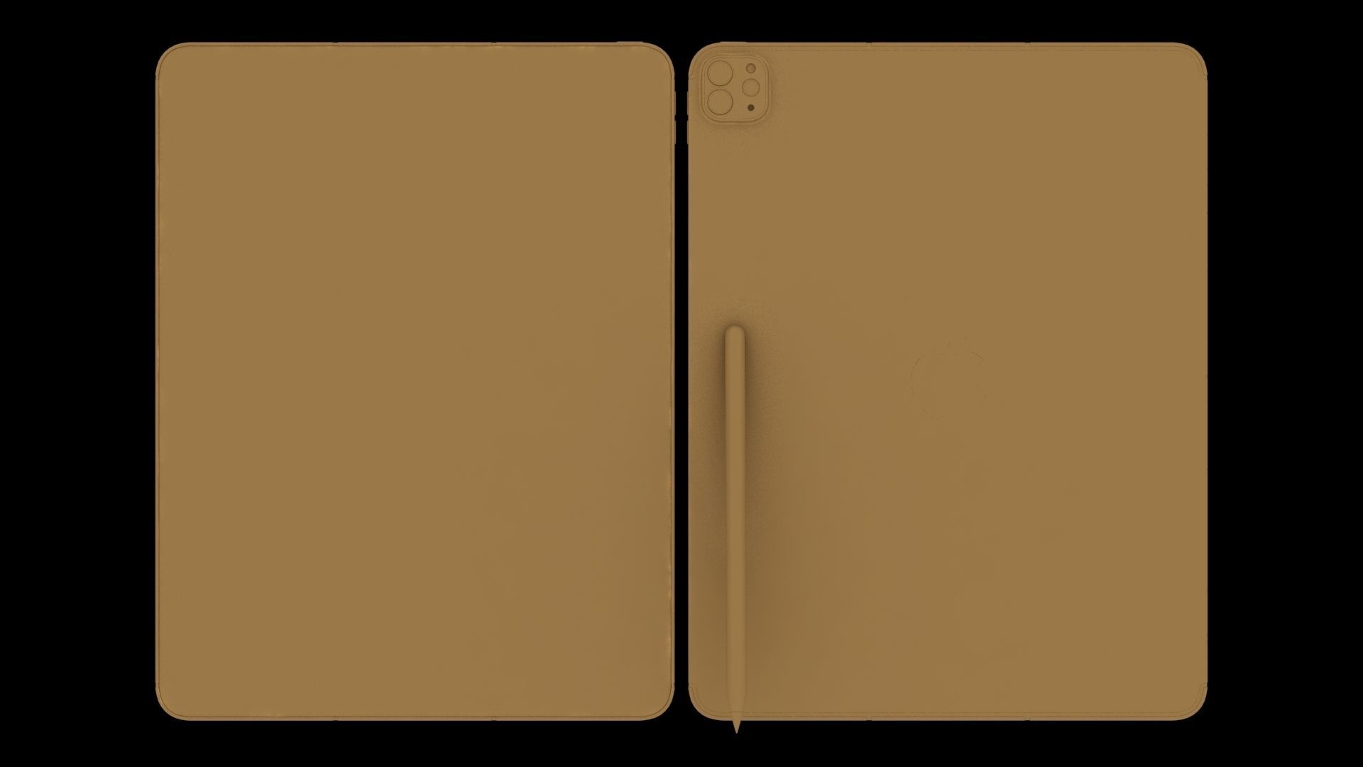 Apple iPad Pro 12-9 2021 All Colors with pencil Low-poly 3D model_34