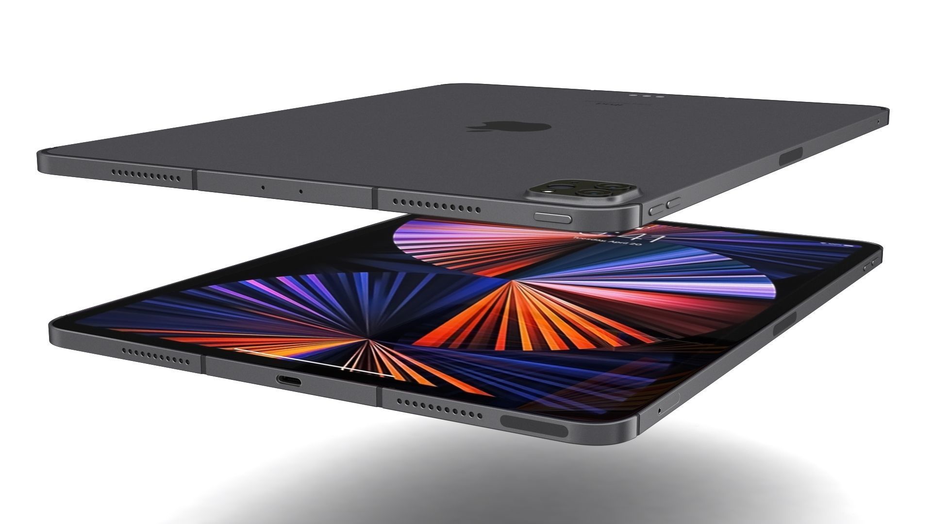 Apple iPad Pro 12-9 2021 All Colors with pencil Low-poly 3D model_5