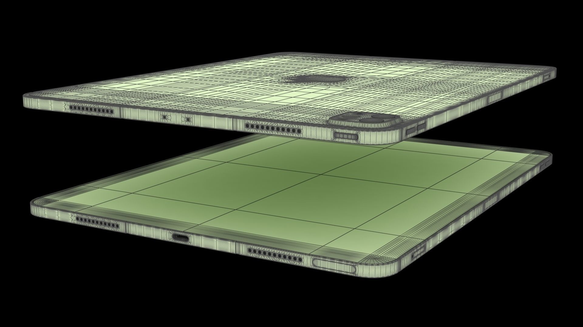 Apple iPad Pro 12-9 2021 All Colors with pencil Low-poly 3D model_41