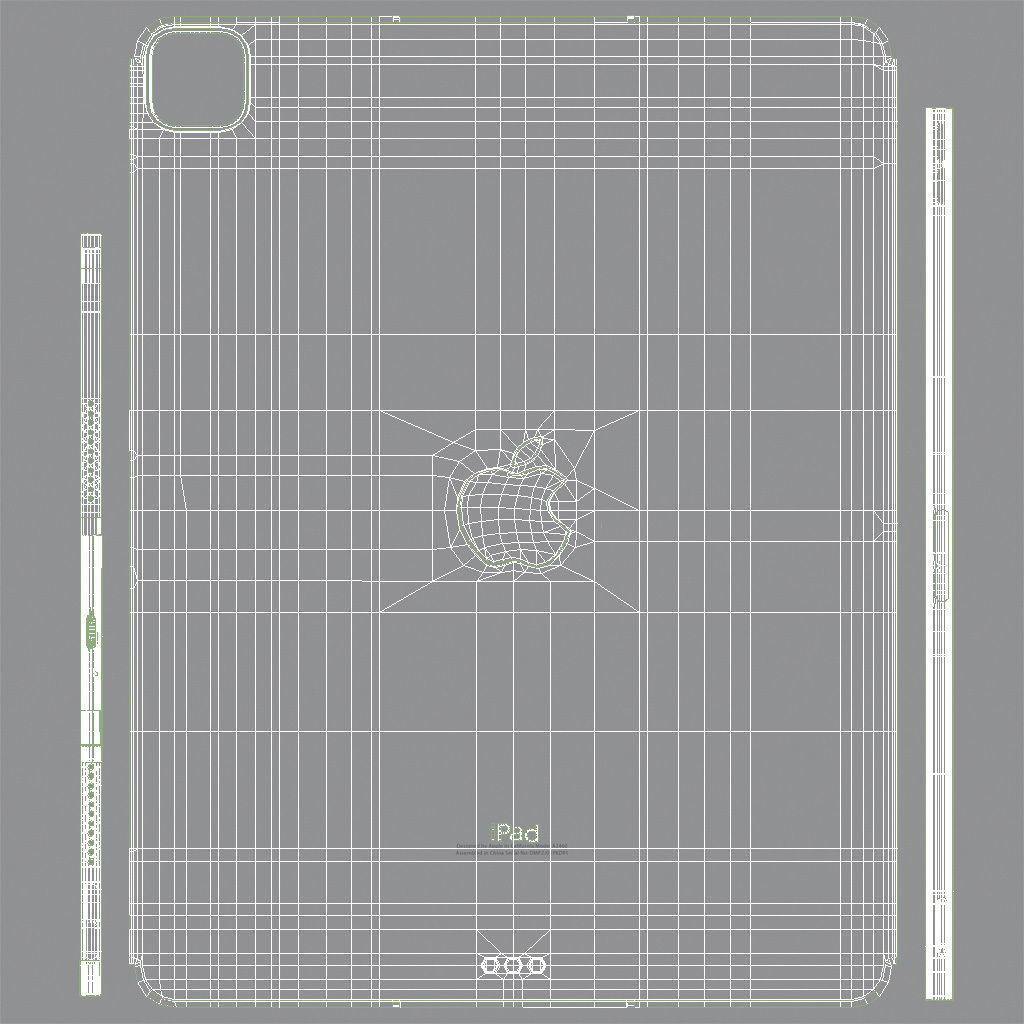 Apple iPad Pro 12-9 2021 All Colors with pencil Low-poly 3D model_33