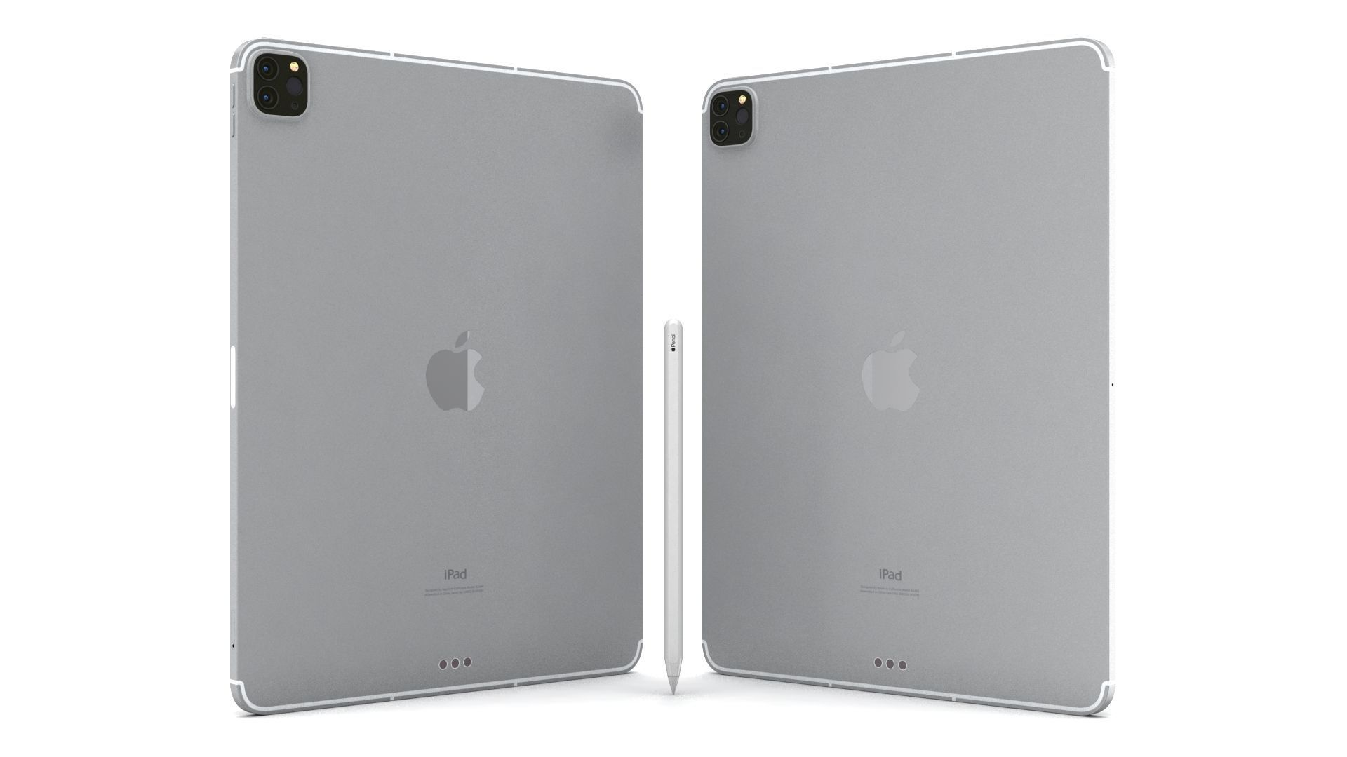Apple iPad Pro 12-9 2021 All Colors with pencil Low-poly 3D model_18
