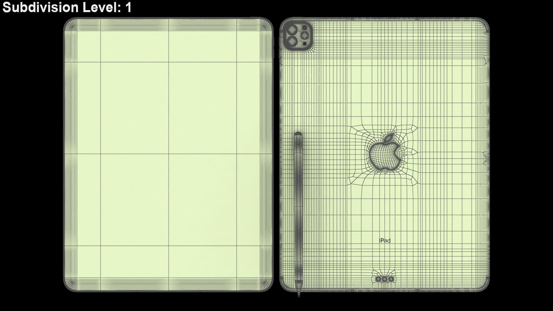 Apple iPad Pro 12-9 2021 All Colors with pencil Low-poly 3D model_35