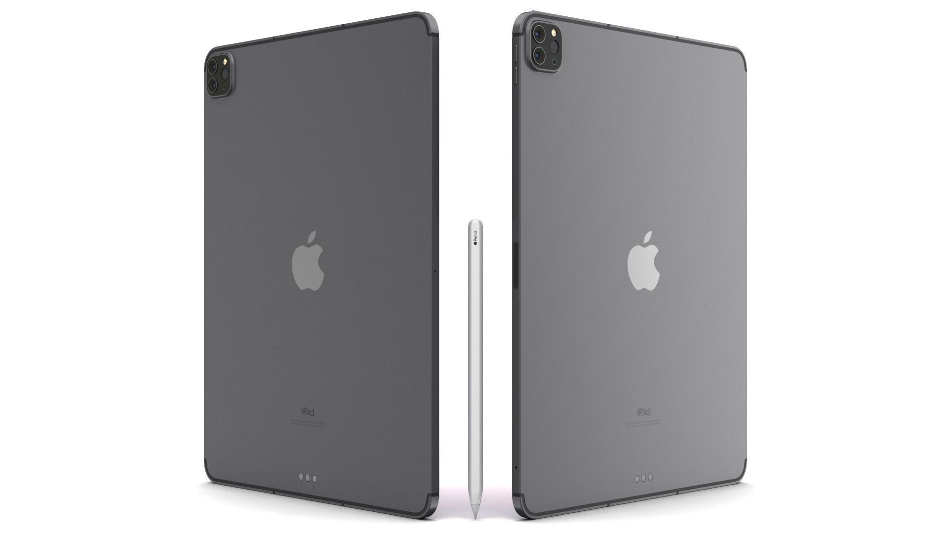 Apple iPad Pro 12-9 2021 All Colors with pencil Low-poly 3D model_3