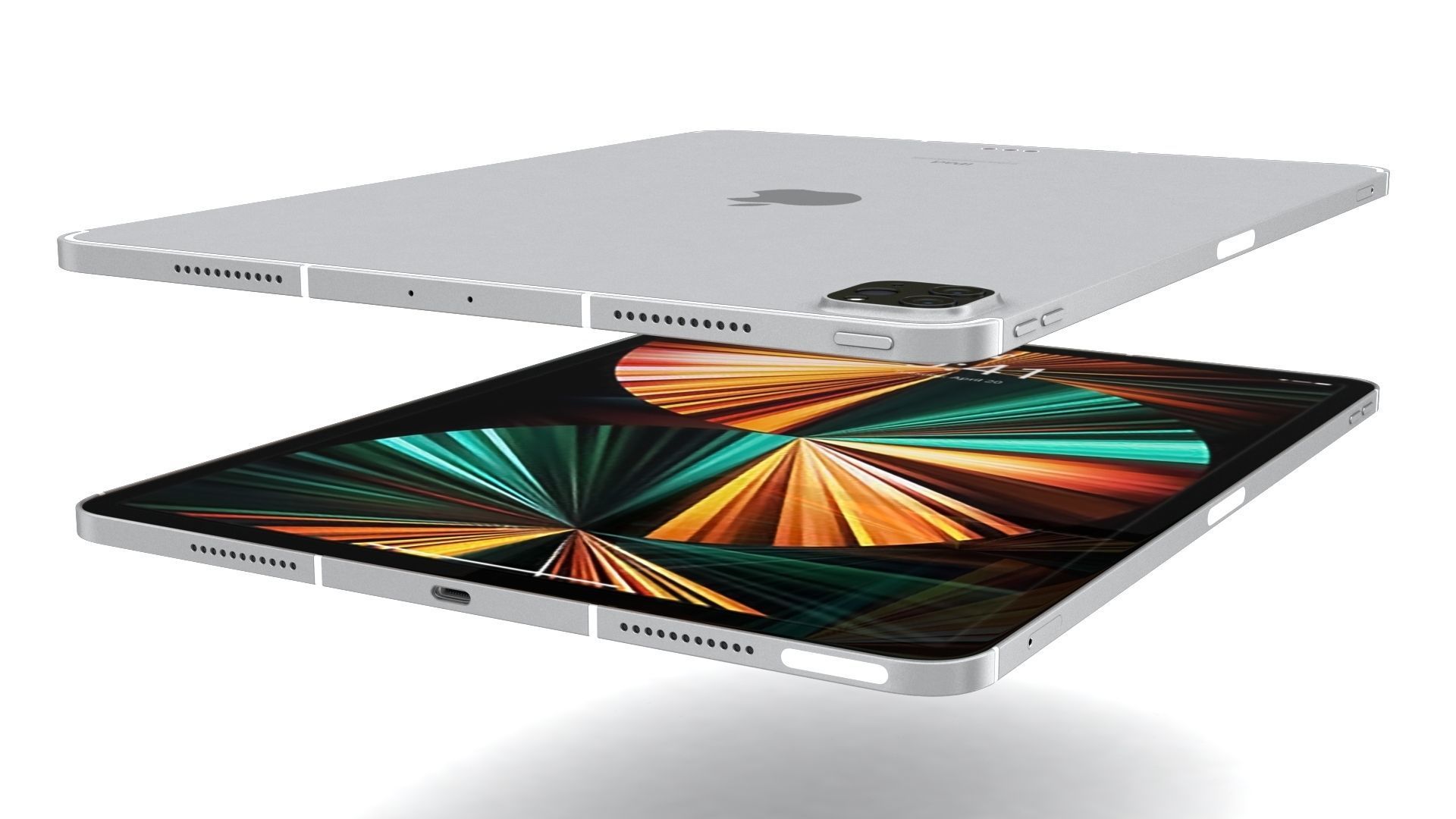 Apple iPad Pro 12-9 2021 All Colors with pencil Low-poly 3D model_22