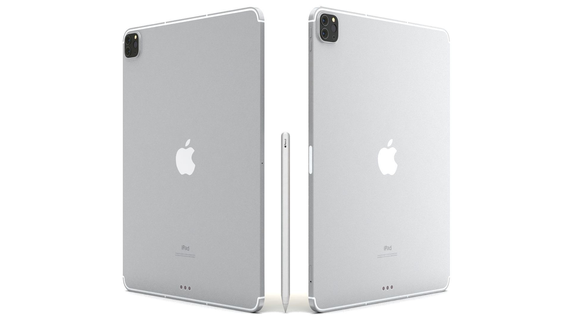 Apple iPad Pro 12-9 2021 All Colors with pencil Low-poly 3D model_20