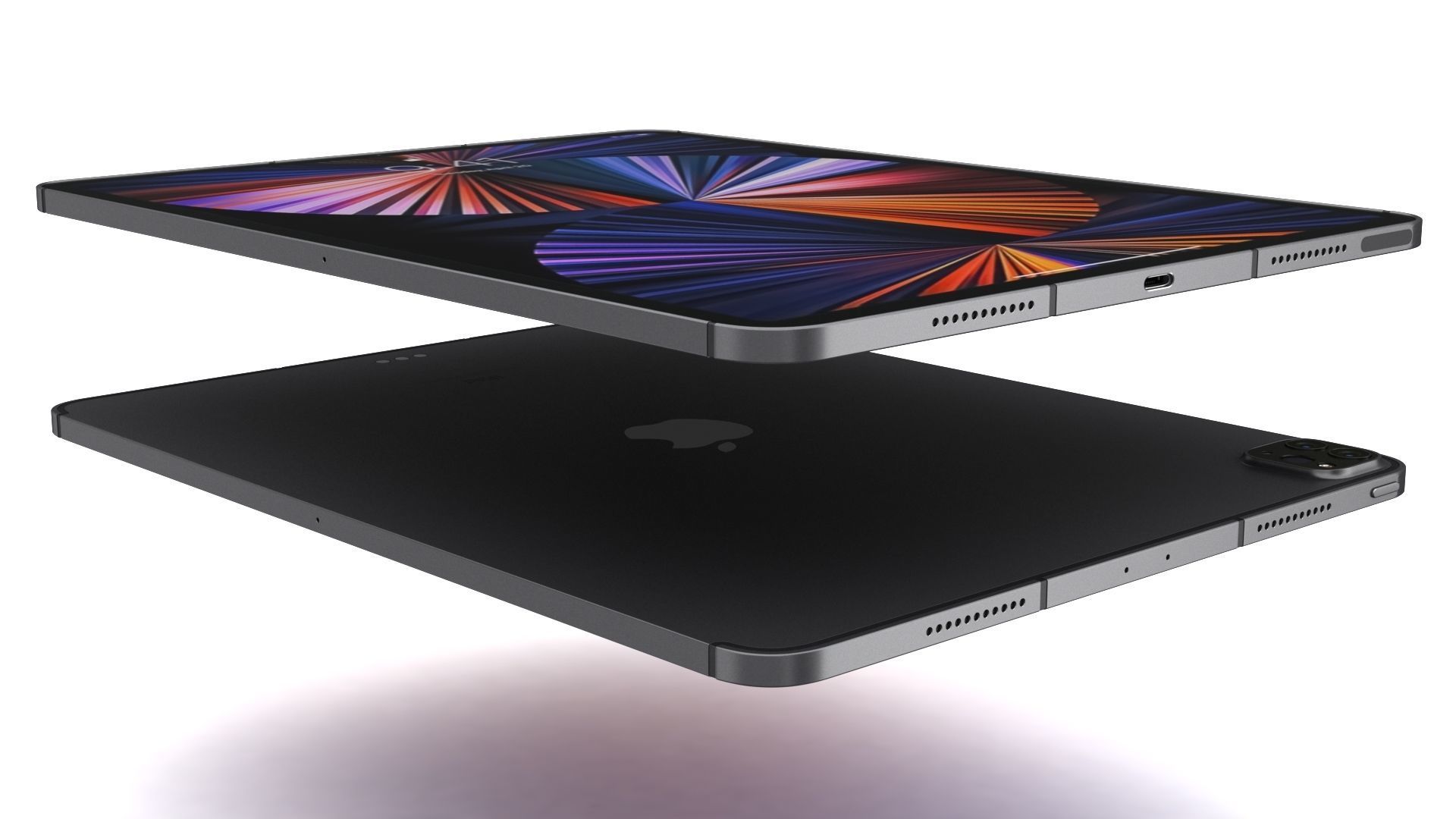 Apple iPad Pro 12-9 2021 All Colors with pencil Low-poly 3D model_6