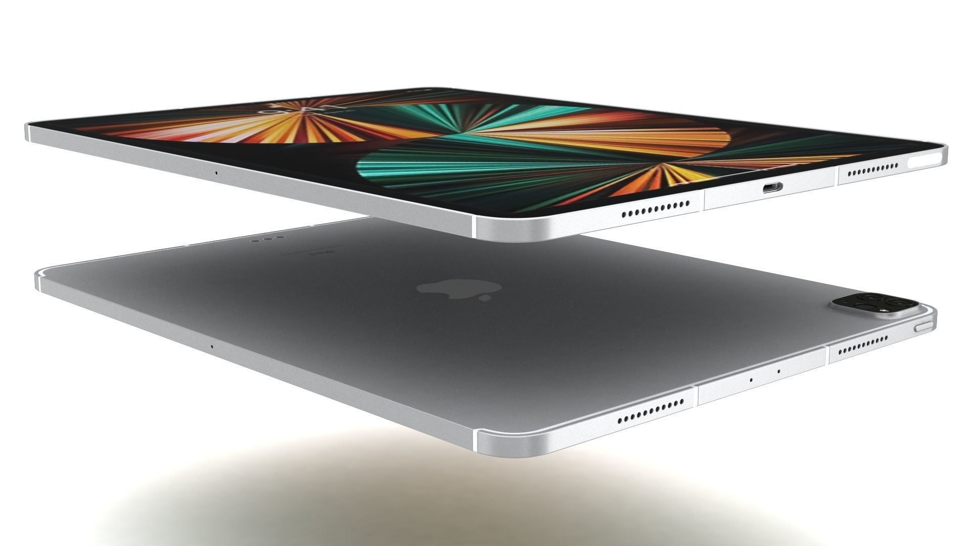 Apple iPad Pro 12-9 2021 All Colors with pencil Low-poly 3D model_23