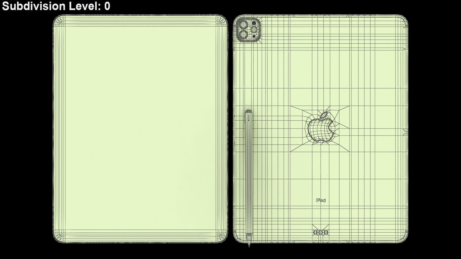 Apple iPad Pro 12-9 2021 All Colors with pencil Low-poly 3D model_36