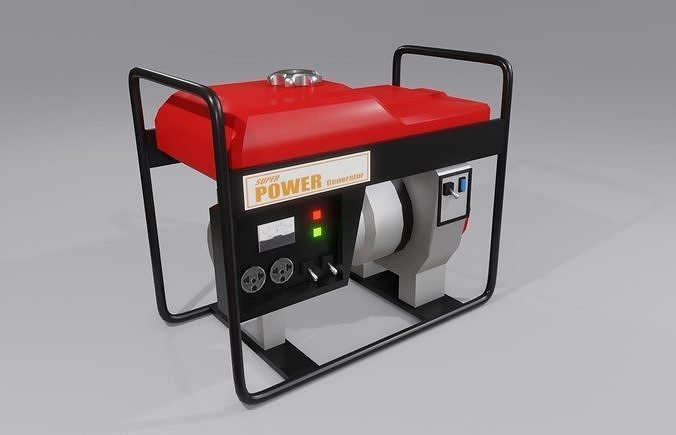 Gasoline Electric Generator - Gerador Eletrico Low-poly 3D model