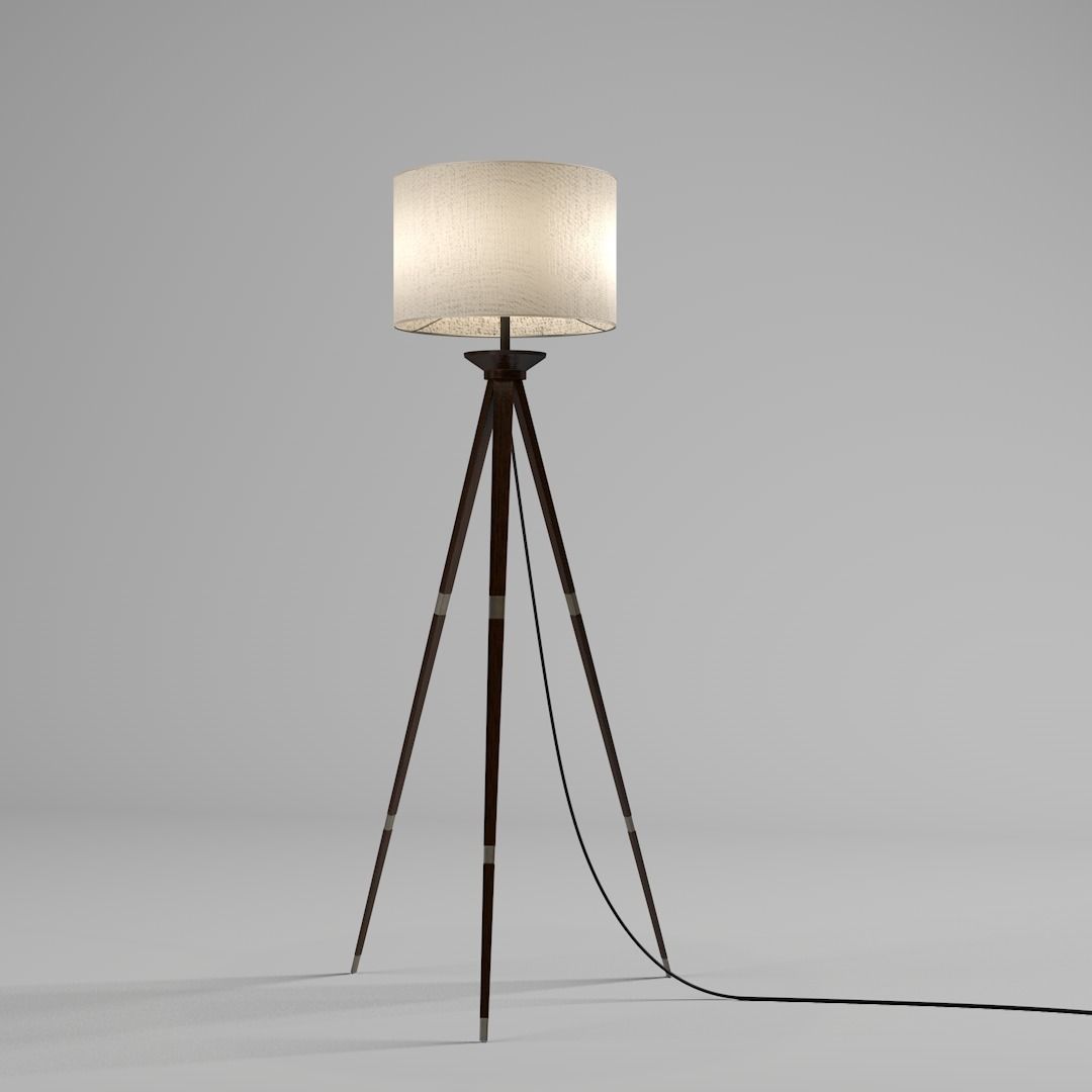 Lampshade tripod floor lamp Free 3D model_5