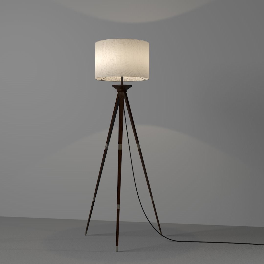 Lampshade tripod floor lamp Free 3D model_4