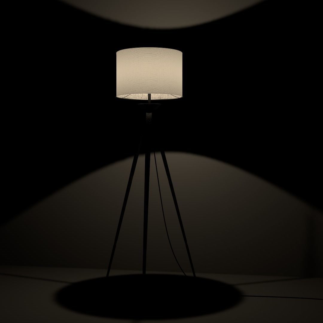 Lampshade tripod floor lamp Free 3D model_1