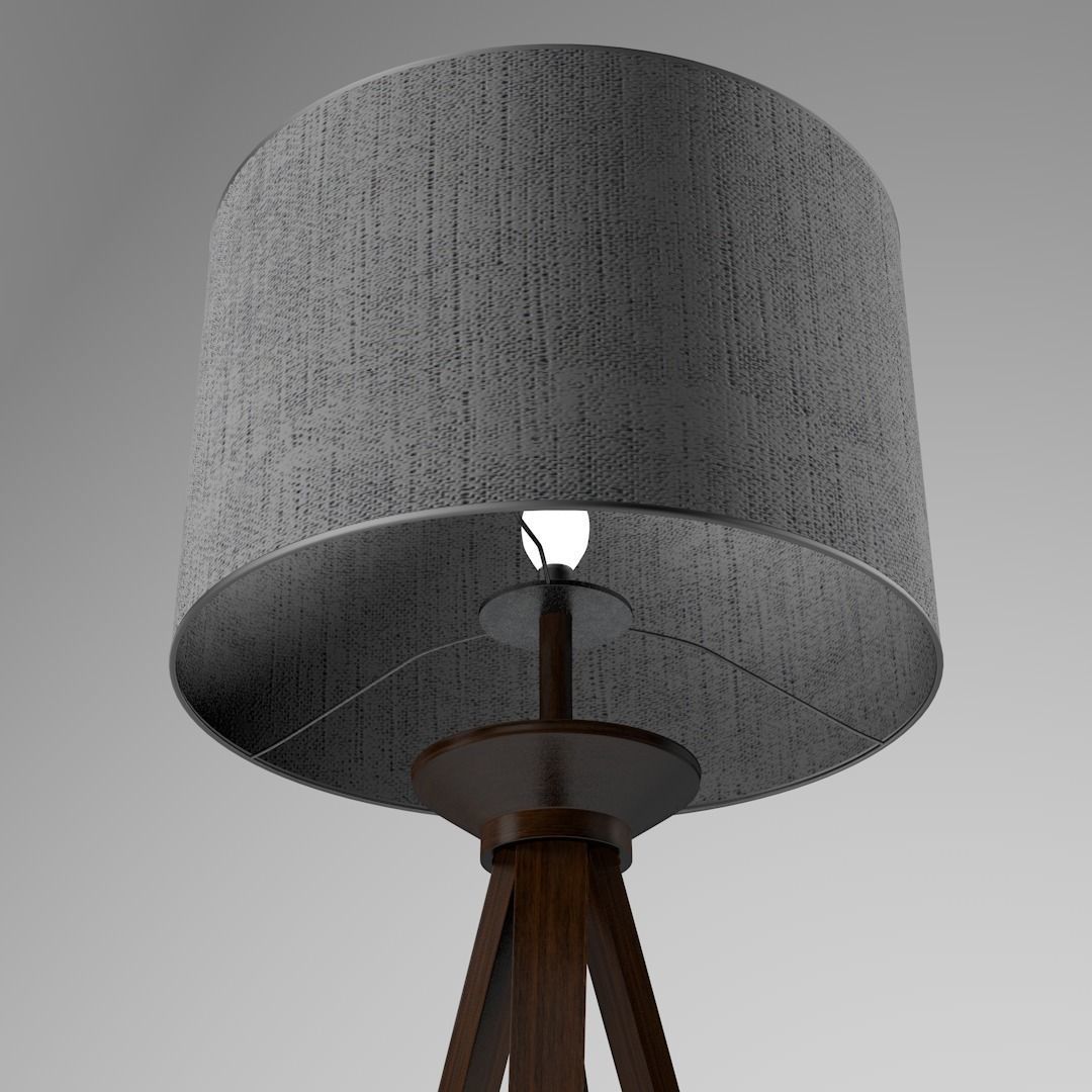Lampshade tripod floor lamp Free 3D model_2