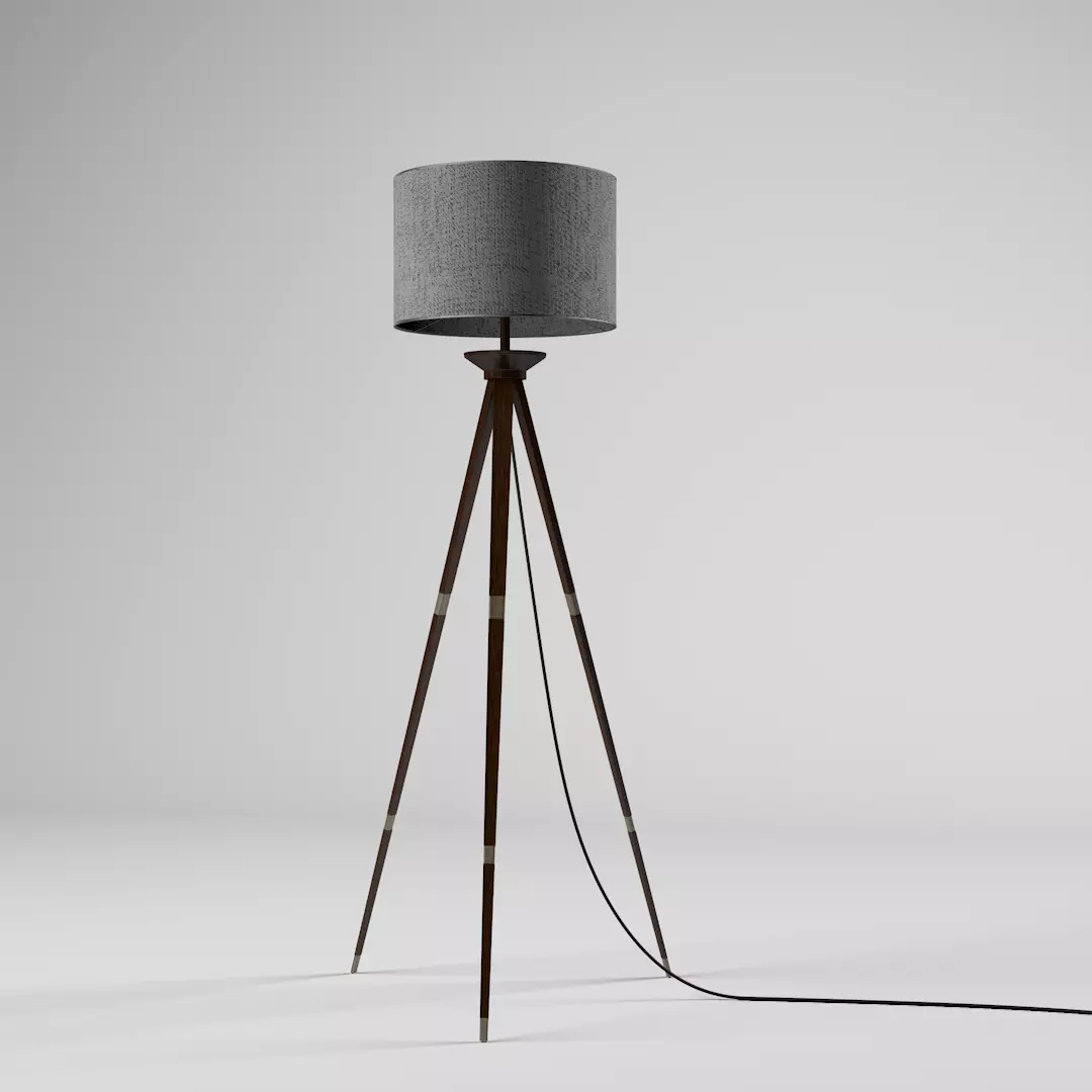 Lampshade tripod floor lamp Free 3D model_0